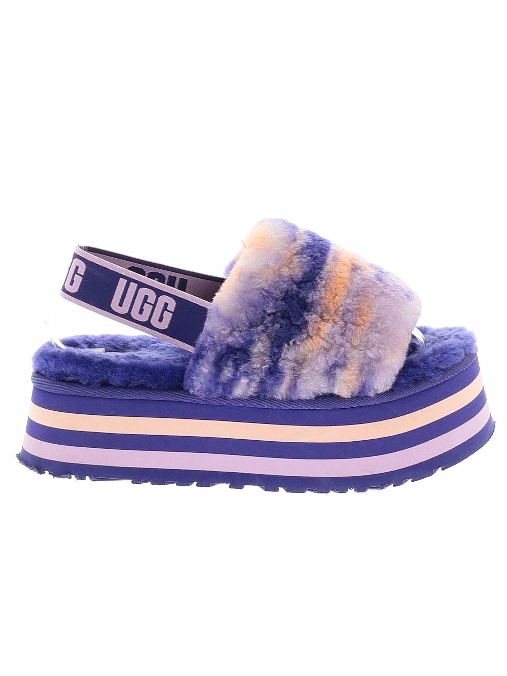 UGG Women's Disco Marble Slide Sandals Violet Night Size 7 Excellent Condition.
